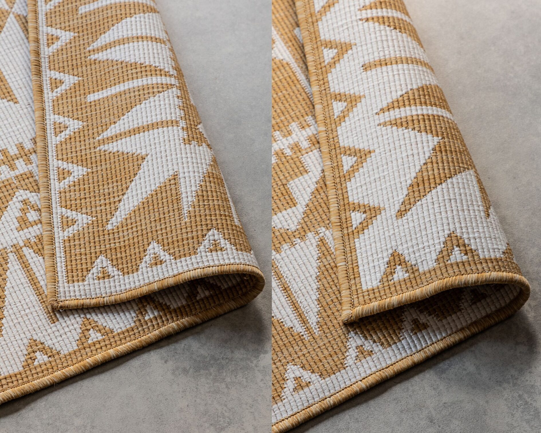 Elle Decoration Gemini In- en Outdoor Keerbaar Vloerkleed Dynamic Oker