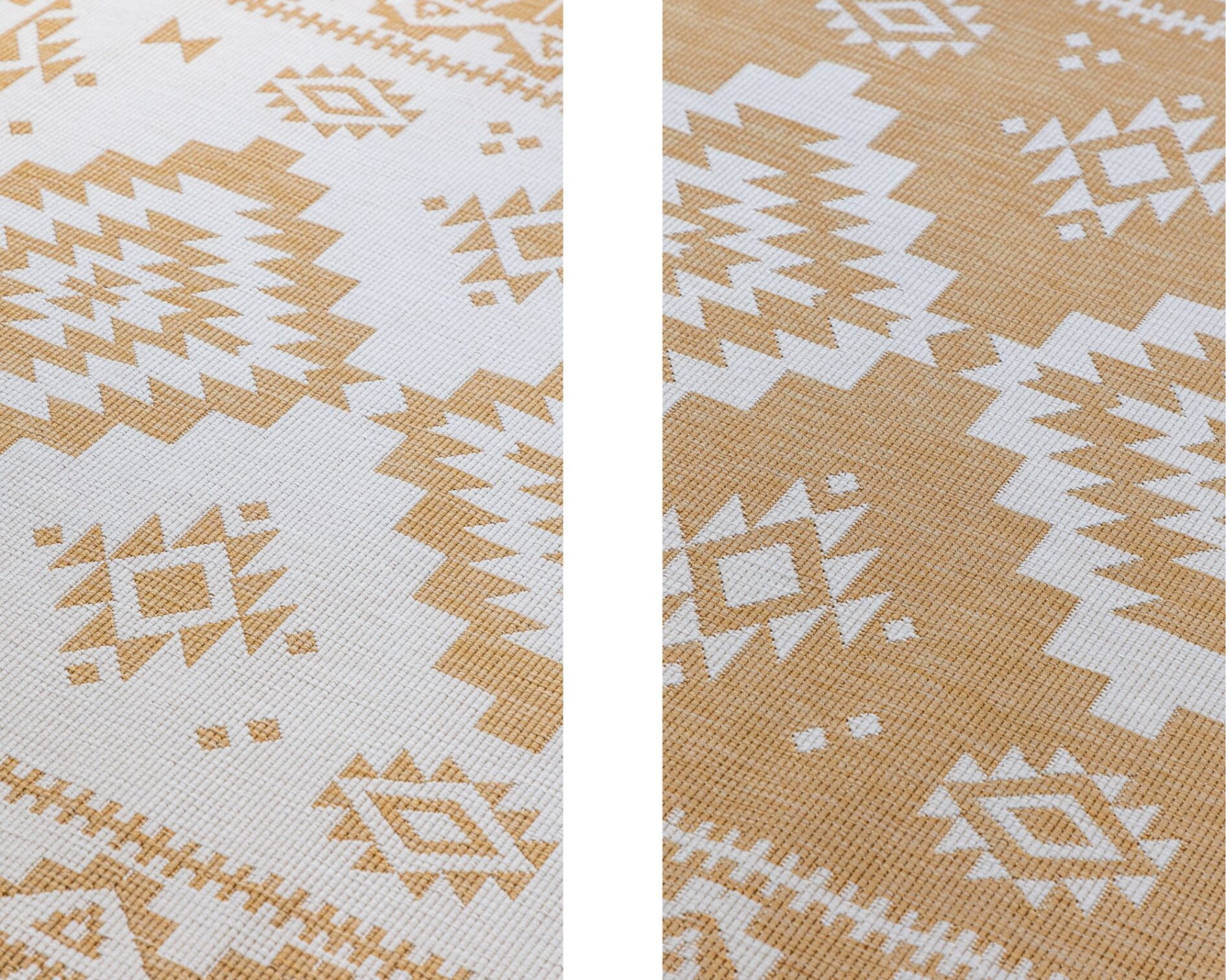 Elle Decoration Gemini In- en Outdoor Keerbaar Vloerkleed Dynamic Oker
