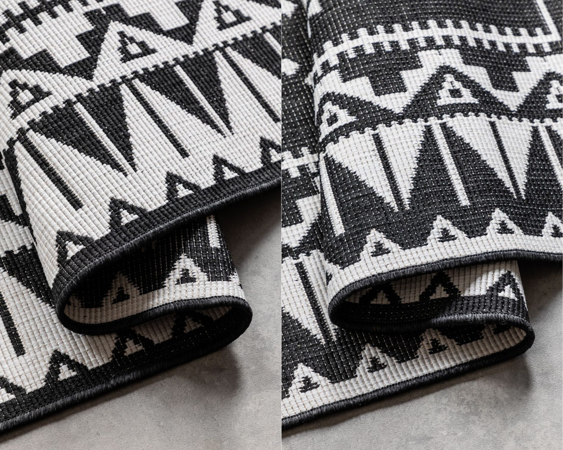 Elle Decoration Gemini In- en Outdoor Keerbaar Vloerkleed Dynamic Zwart