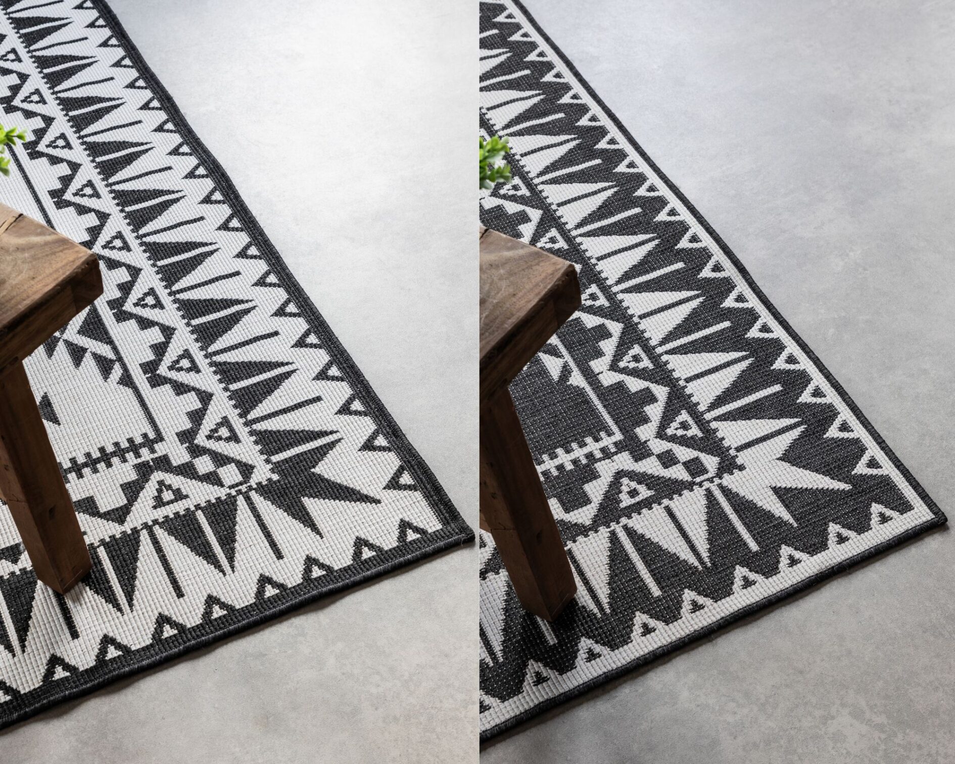 Elle Decoration Gemini In- en Outdoor Keerbaar Vloerkleed Dynamic Zwart