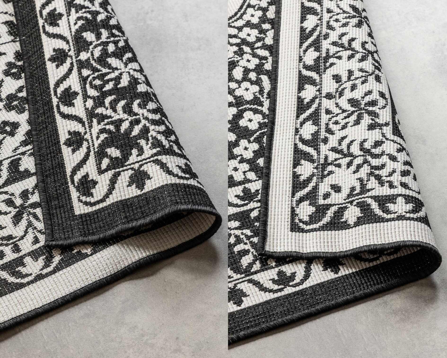 Elle Decoration Gemini In- en Outdoor Keerbaar Vloerkleed Meekly Zwart