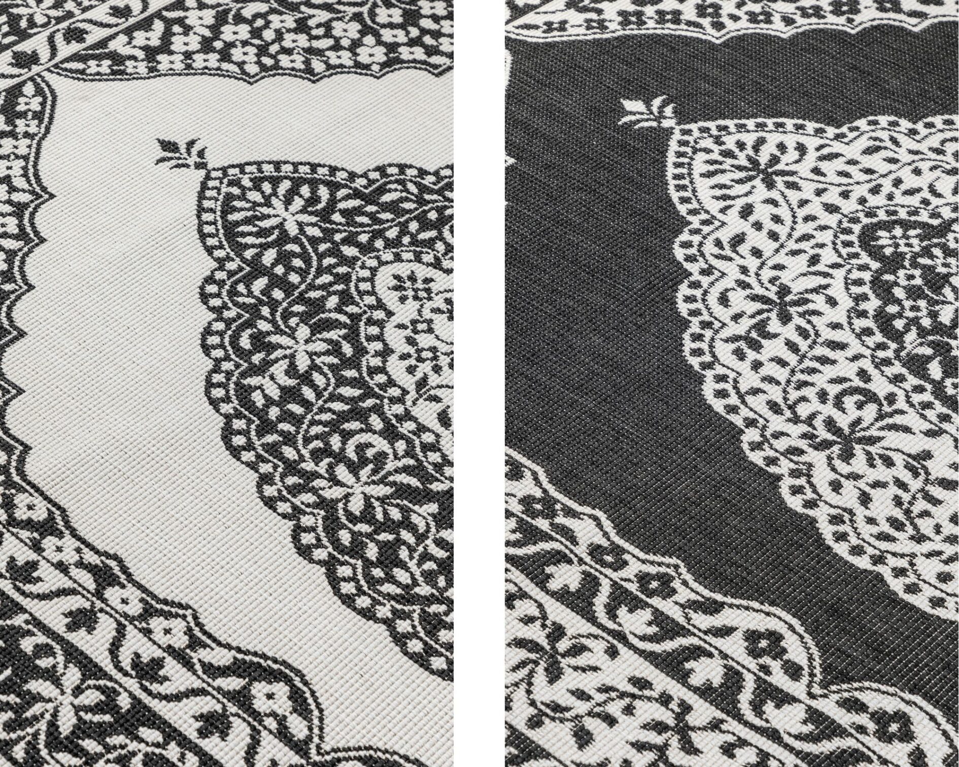 Elle Decoration Gemini In- en Outdoor Keerbaar Vloerkleed Meekly Zwart