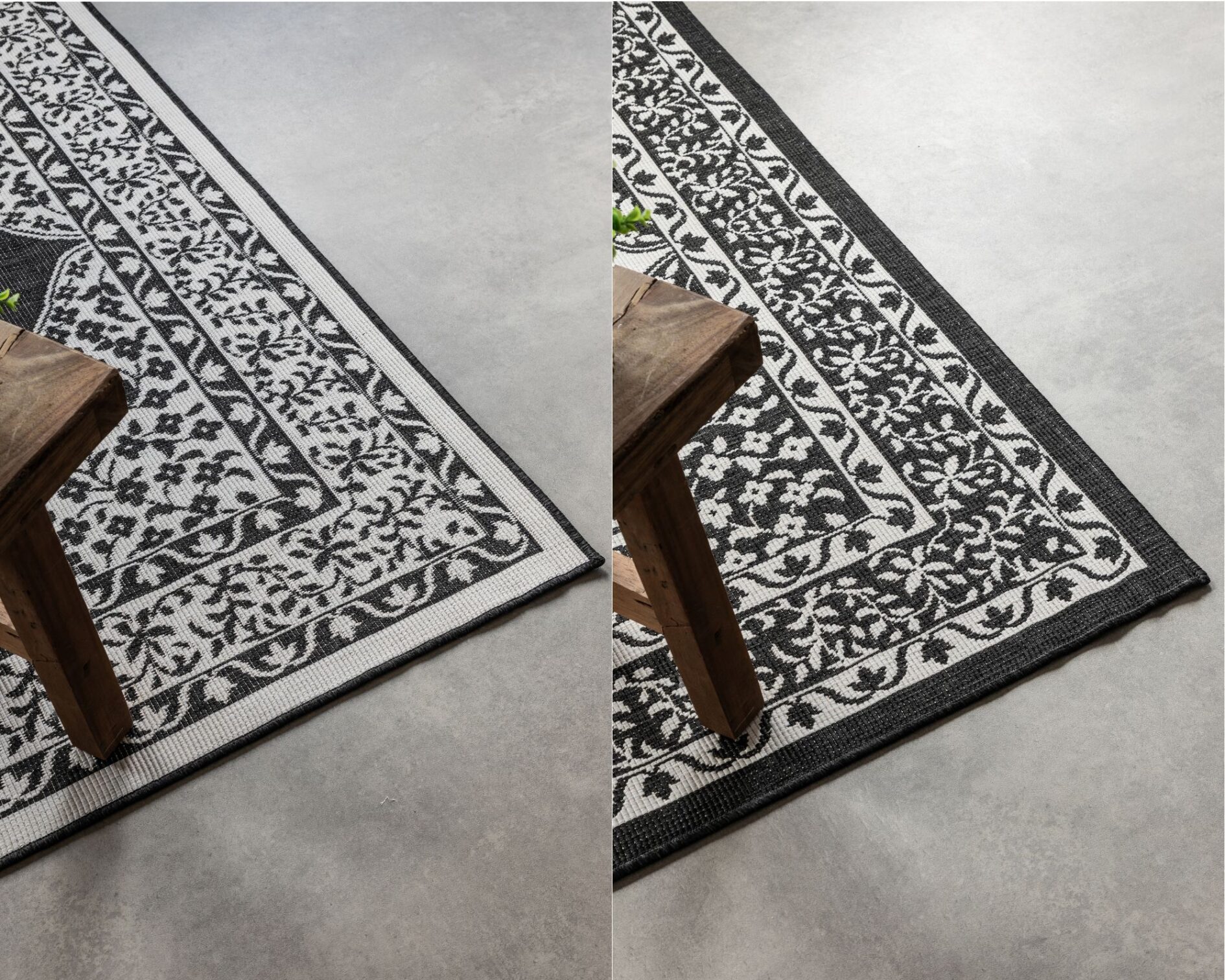 Elle Decoration Gemini In- en Outdoor Keerbaar Vloerkleed Meekly Zwart