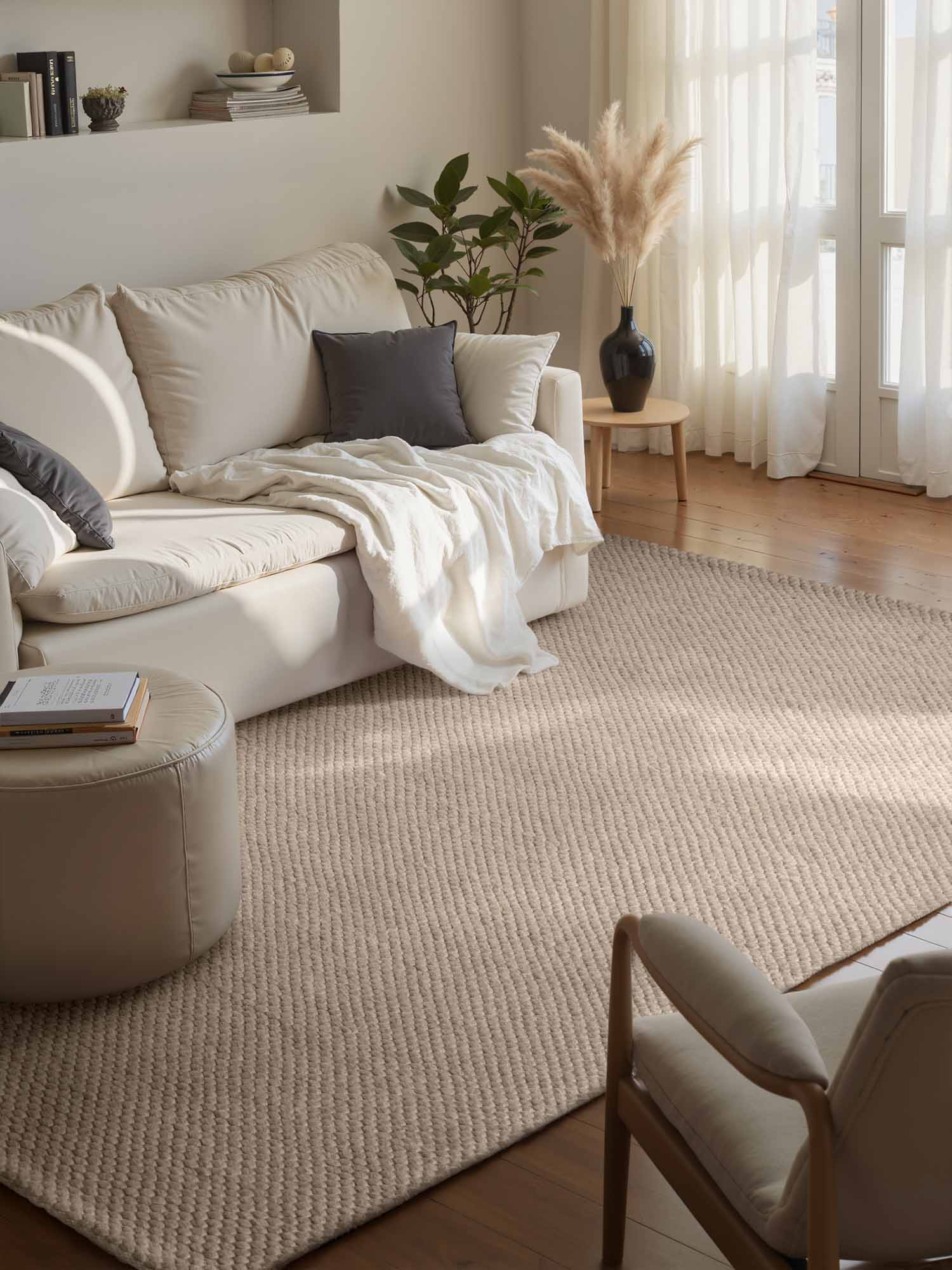 Elle Decoration Lyon Wollen Vloerkleed Beans Natuur Beige