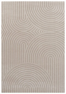 Elle Decoration New York Laagpolig Vloerkleed in Hoog-Laag Effect Panglao Crème Beige