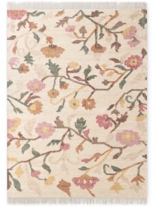 Elle Decoration Roya Afghan Kelim Vloerkleed Violet Crème Meerkleurig