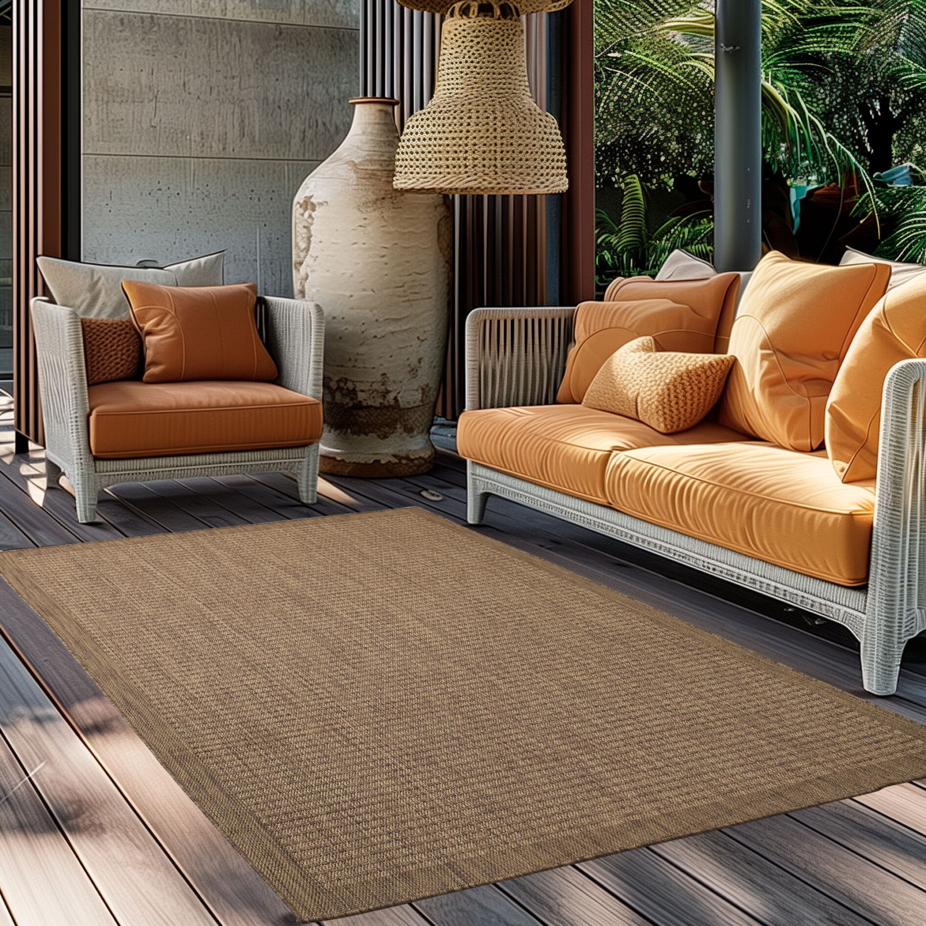 Giza 1410 In- & outdoor vloerkleed - Bruin