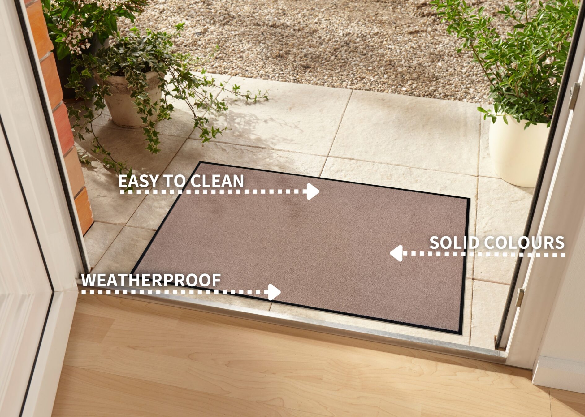 Hanse Home 008 Uni Deurmat Wasbaar Beige