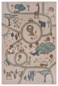 Hanse Home Adventures Kindervloerkleed Animal Park Crème Bruin Grijs