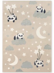 Hanse Home Adventures Kindervloerkleed Dreamy Panda Beige Meerkleurig