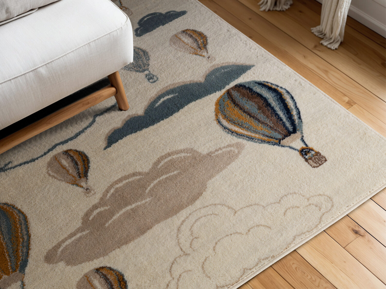 Hanse Home Adventures Kindervloerkleed Hot Air Ballon Crème Meerkleurig