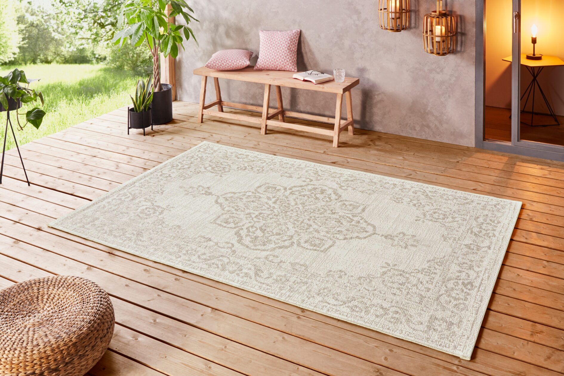 Hanse Home Beach In- & Outdoor Vloerkleed Tilos Crème Beige