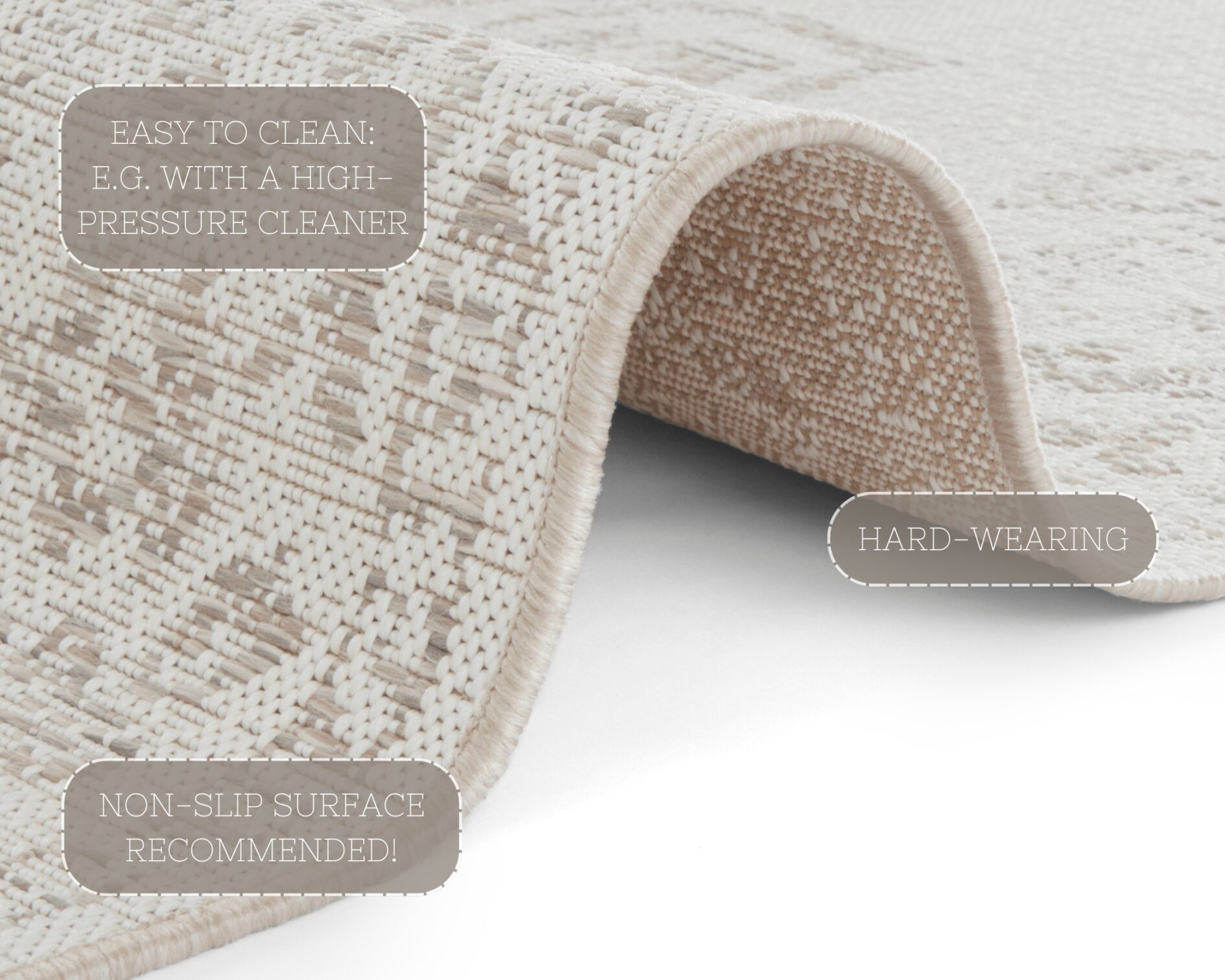 Hanse Home Beach In- & Outdoor Vloerkleed Tilos Crème Beige