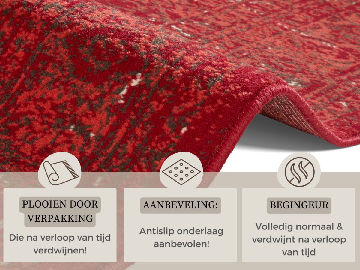 Hanse Home Celebration Design Vloerkleed Plume Rood
