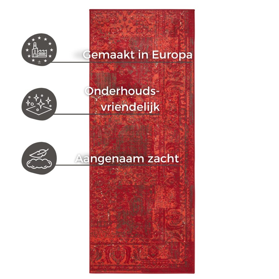 Hanse Home Celebration Design Vloerkleed Plume Rood