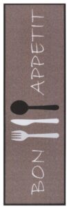 Hanse Home Cook & Clean Anti-Slip Loper Bon Appetit Cutlery 50x150 cm - Bruin-wit