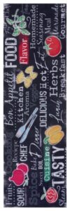 Hanse Home Cook & Clean Anti-Slip Loper Delicious Kitchen Board 50x150 cm - Zwart-multi