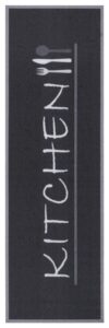 Hanse Home Cook & Clean Anti-Slip Loper Kitchen Cutlery 50x150 cm - Zwart-wit