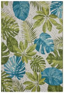Hanse Home Flair In- en Outdoor Vloerkleed Tropical Leaves Turkoois Groen