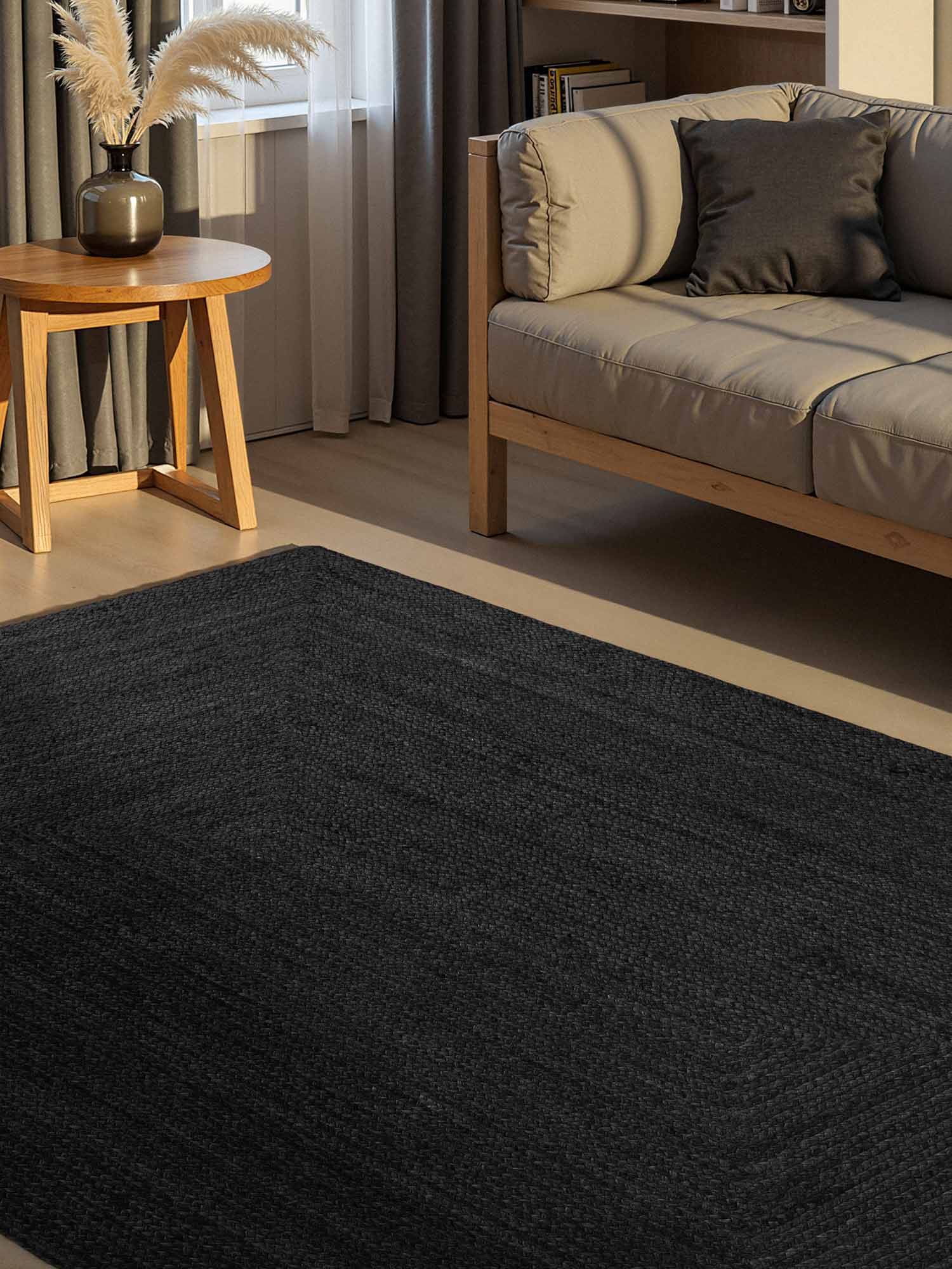 Hanse Home Juno Jute Vloerkleed Juno Zwart