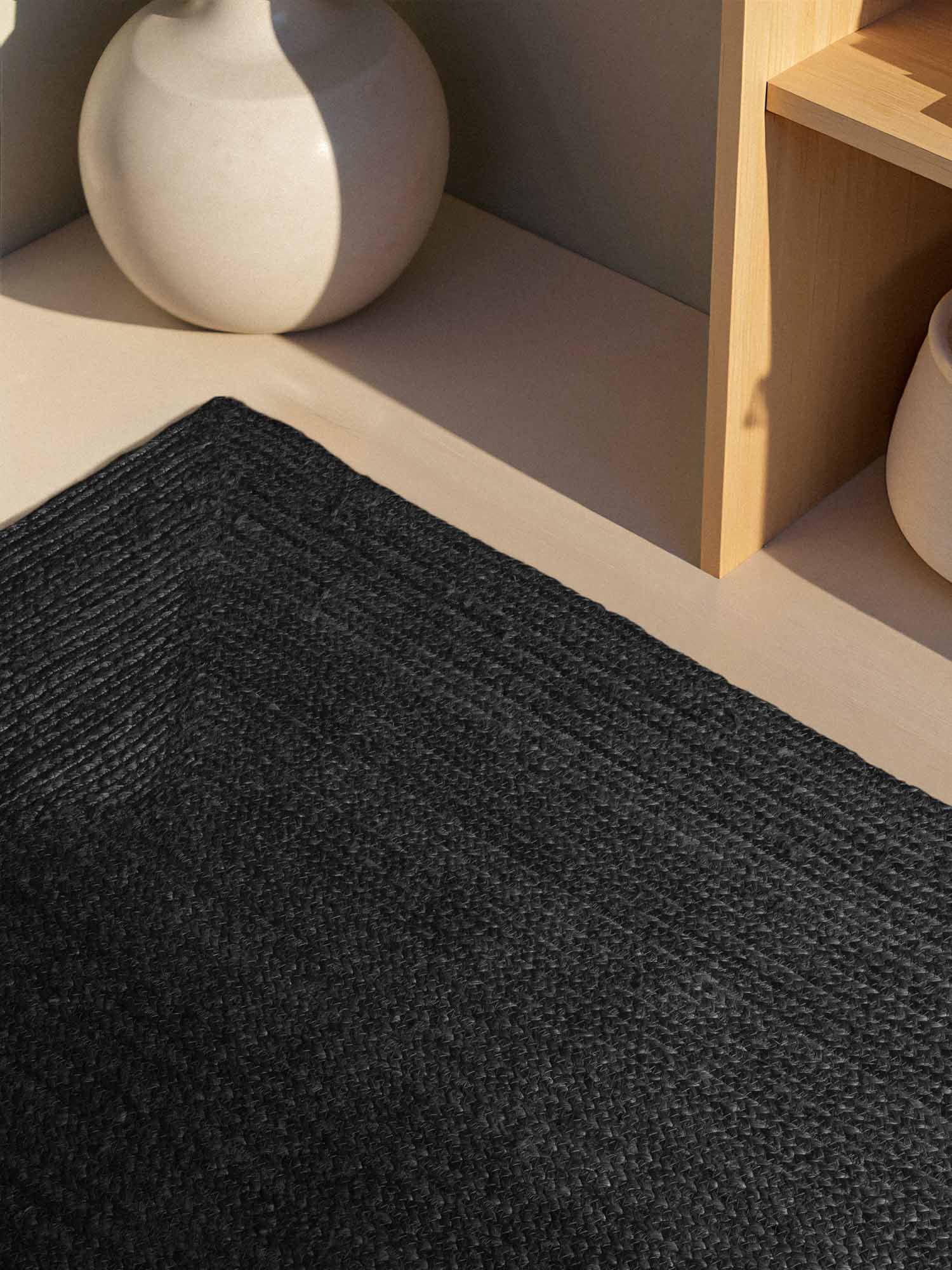 Hanse Home Juno Jute Vloerkleed Juno Zwart