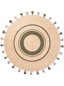 Hanse Home Jute Braided Jute Vloerkleed Rond Basil Natuur Goud Groen