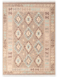 Hanse Home Kamal Afghan Kelim Vloerkleed Dune Beige Lichtblauw