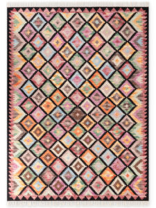 Hanse Home Kamal Afghan Kelim Vloerkleed Zara Zwart Meerkleurig