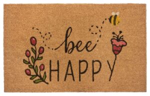 Hanse Home Kokos Deurmat Be Happy 45x75 cm - Kokosnoot