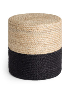Hanse Home Looma Jute Pouf Looma 40x40 cm - Natuur-goud-zwart