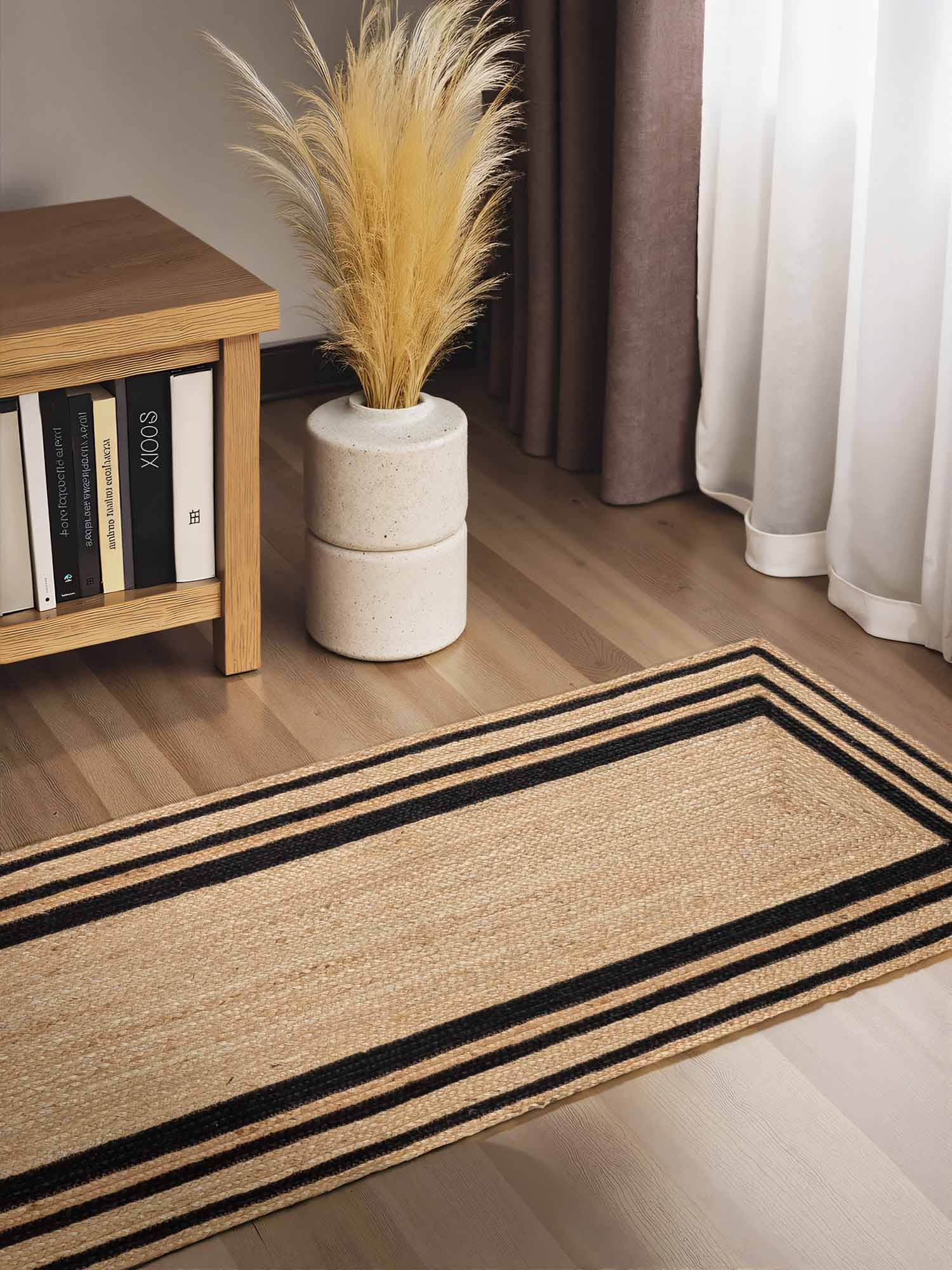 Hanse Home Looma Jute Vloerkleed Looma Natuur Goud Zwart