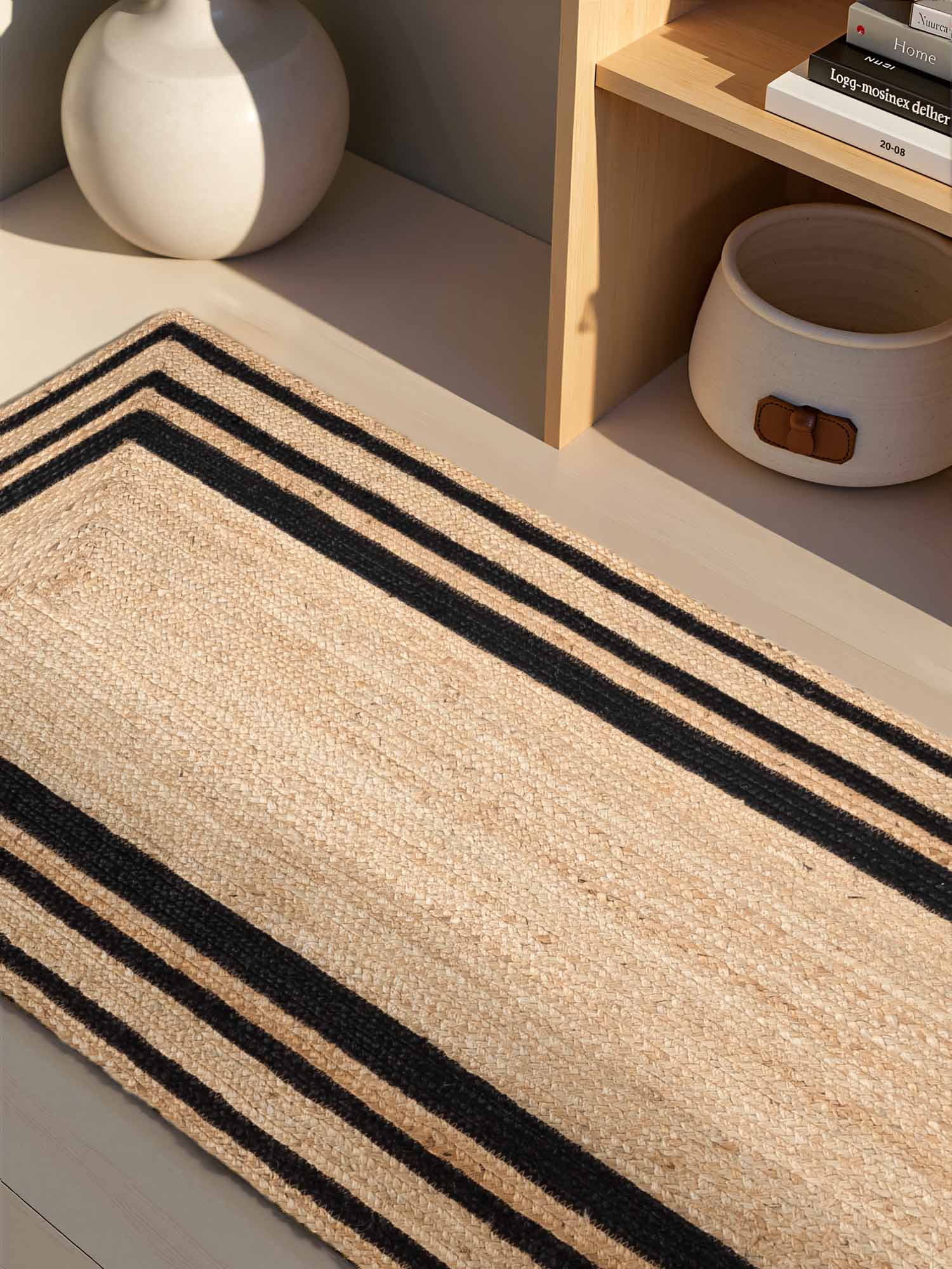 Hanse Home Looma Jute Vloerkleed Looma Natuur Goud Zwart