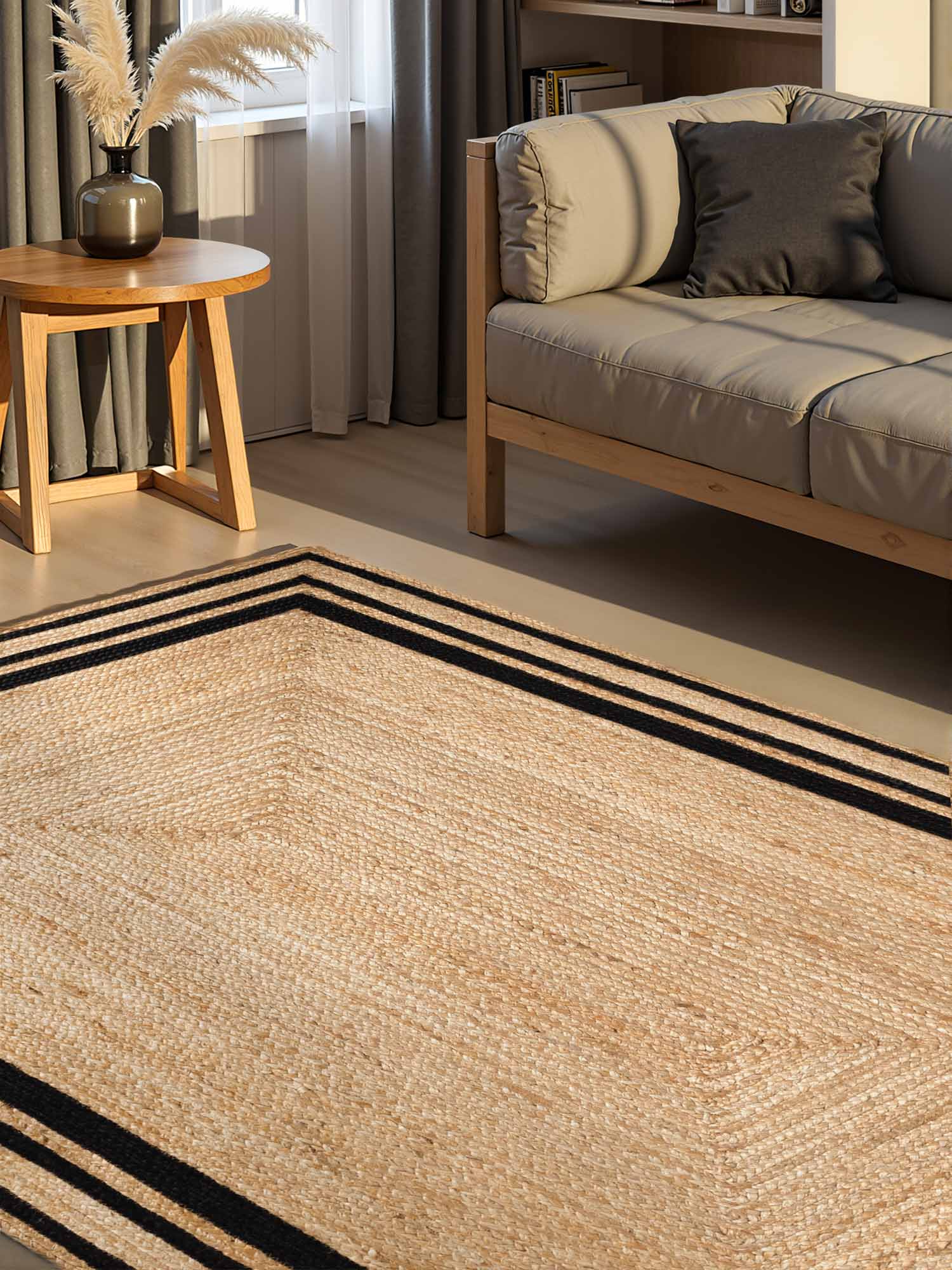 Hanse Home Looma Jute Vloerkleed Looma Natuur Goud Zwart