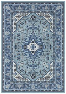 Hanse Home Mirkan Laagpolig Vloerkleed Skazar Isfahan Hemelsblauw