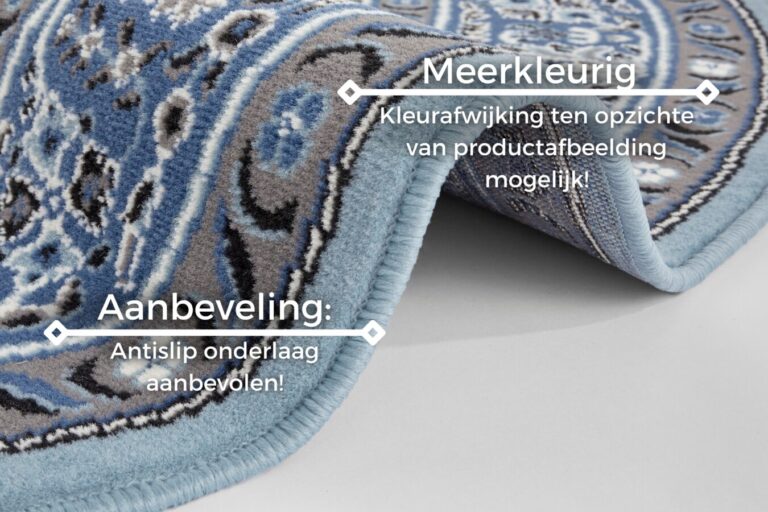 Hanse Home Mirkan Laagpolig Vloerkleed Skazar Isfahan Hemelsblauw