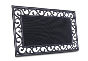 Hanse Home Mix Mats Deurmat Gietijzerlook Rubber Center 45x75 cm - Zwart