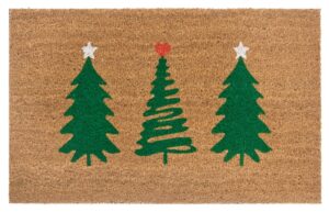 Hanse Home Mix Mats Deurmat Kokos Decorated Pine Trees 45x75 cm - Kokosnoot