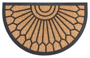 Hanse Home Mix Mats Deurmat Rubber-Kokos Halfrond Geometric Ornament 45x75 cm - Kokosnoot