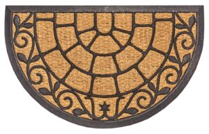 Hanse Home Mix Mats Rubber Kokos Deurmat halfrond 45x75 cm - Zwart-kokos
