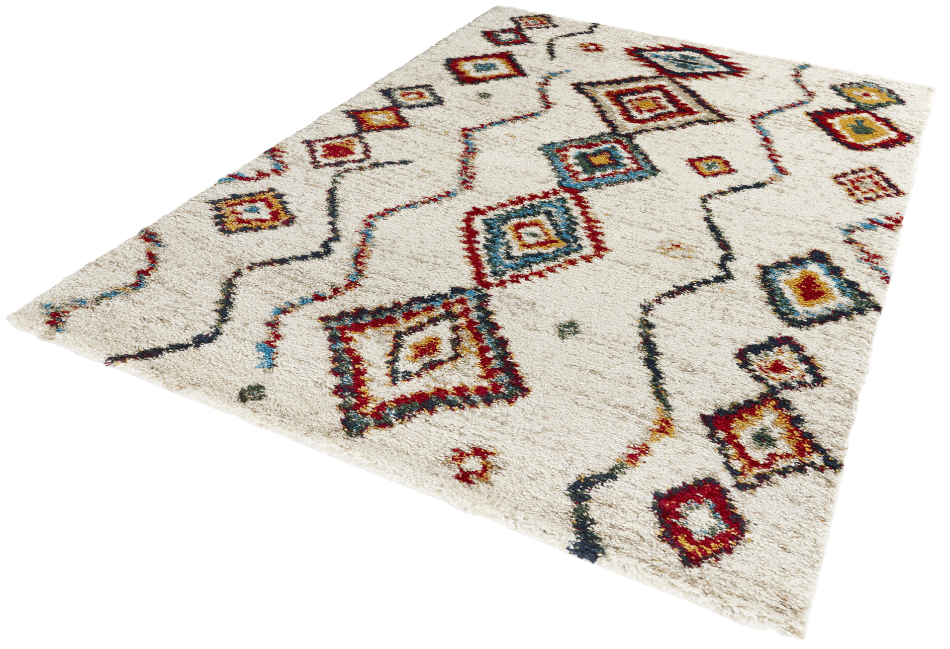 Hanse Home Nomadic Hoogpolig Vloerkleed Geometric Crème