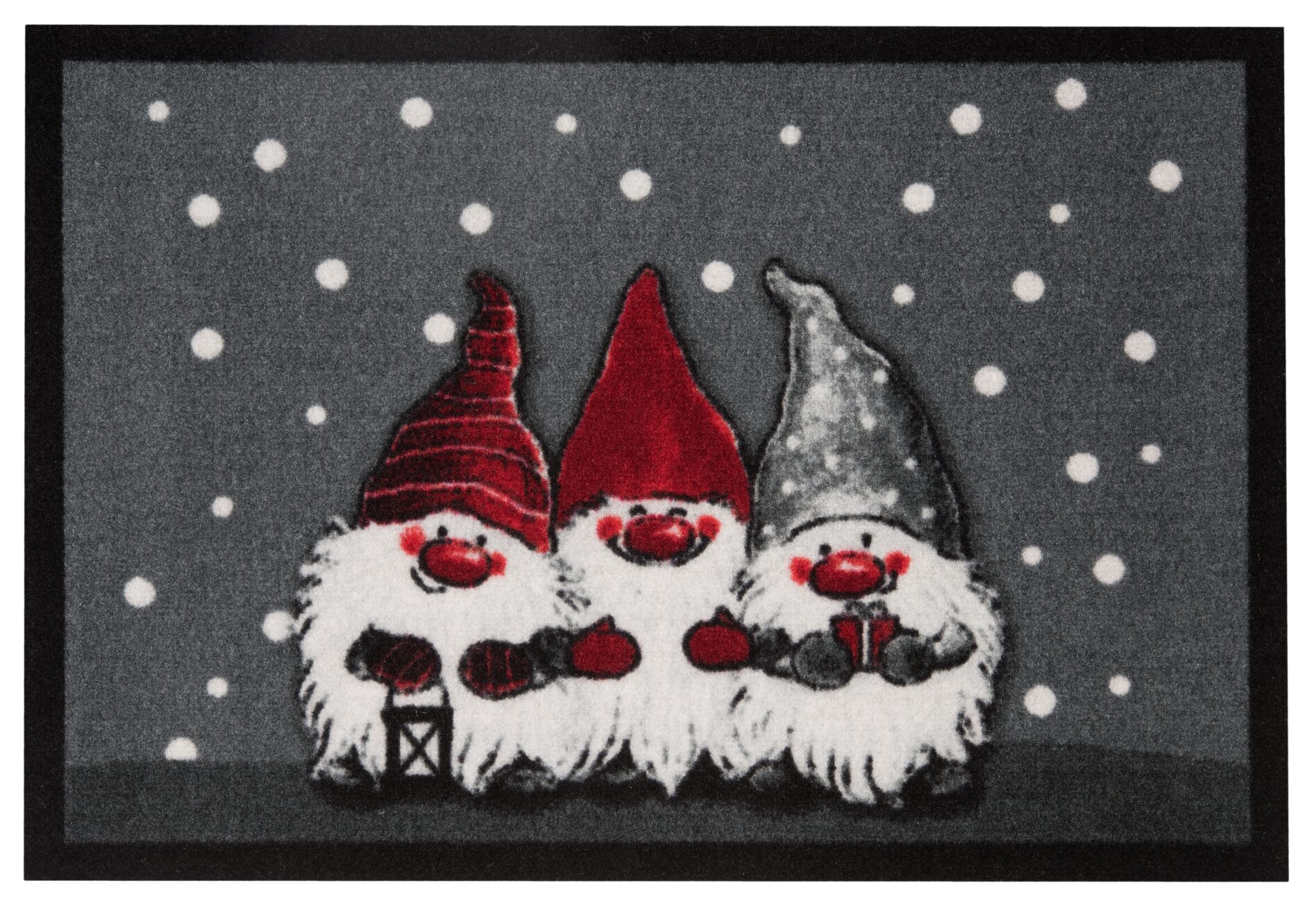 Hanse Home Printy Deurmat Kerstkabouters 40x60 cm - Grijs