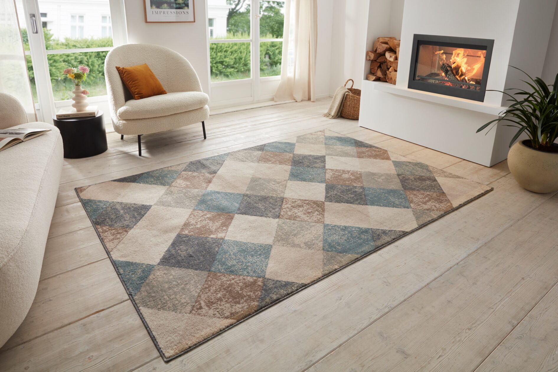 Hanse Home Terrain Designer Laagpolig Vloerkleed Bakke Crème