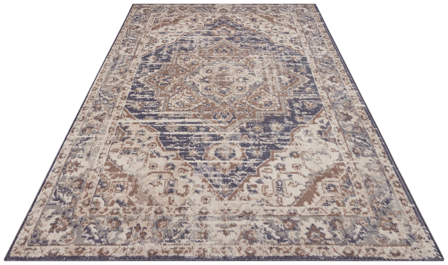 Hanse Home Terrain Designer Laagpolig Vloerkleed Zand Crème Blauw