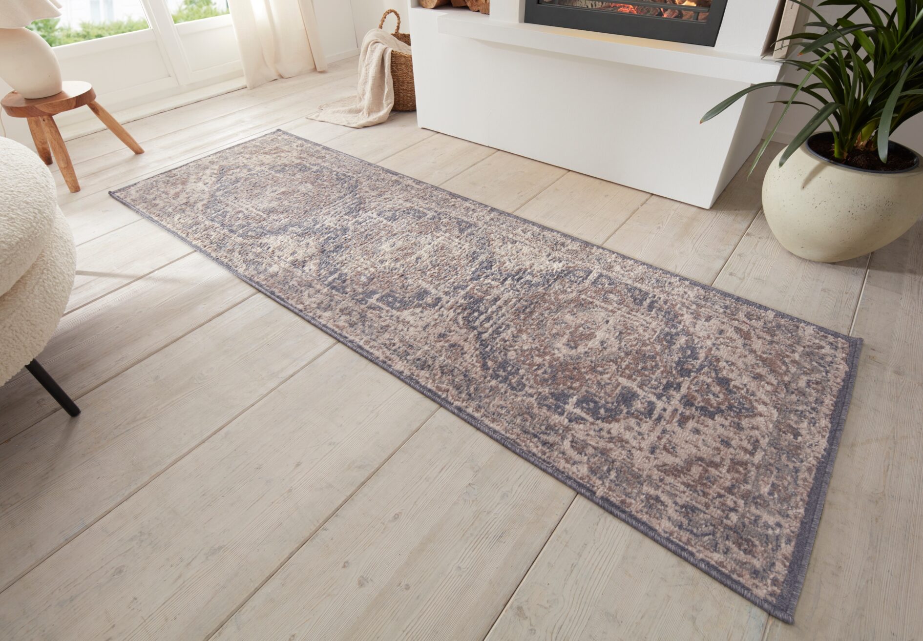 Hanse Home Terrain Designer Laagpolig Vloerkleed Zand Crème Blauw