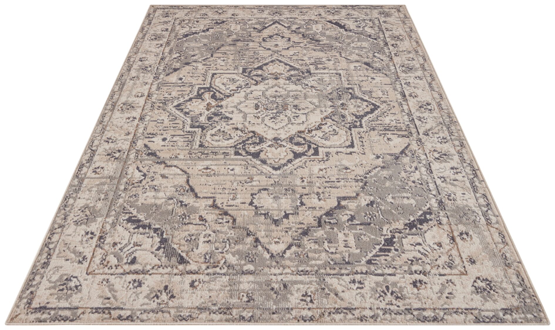 Hanse Home Terrain Designer Laagpolig Vloerkleed Zand Crème Grijs