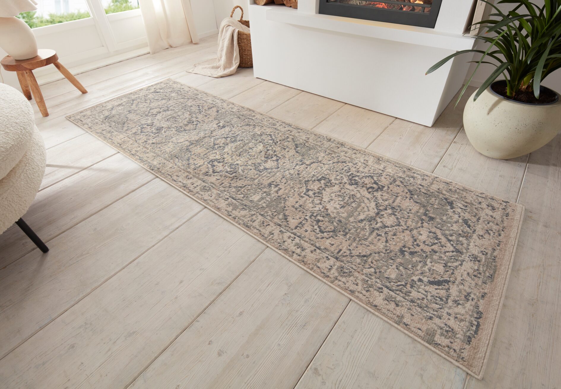 Hanse Home Terrain Designer Laagpolig Vloerkleed Zand Crème Grijs