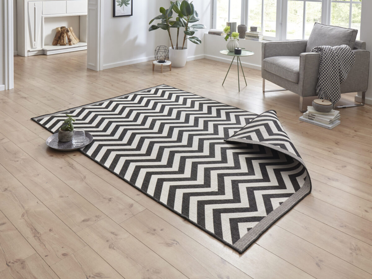 Hanse Home Twin Supreme In- & Outdoor Keerbaar Vloerkleed Palma Zwart