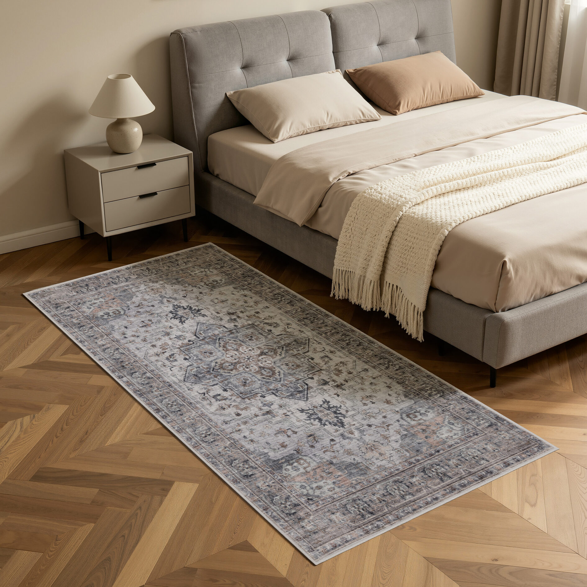 Inka wasbaar vintage vloerkleed 1144 - Beige