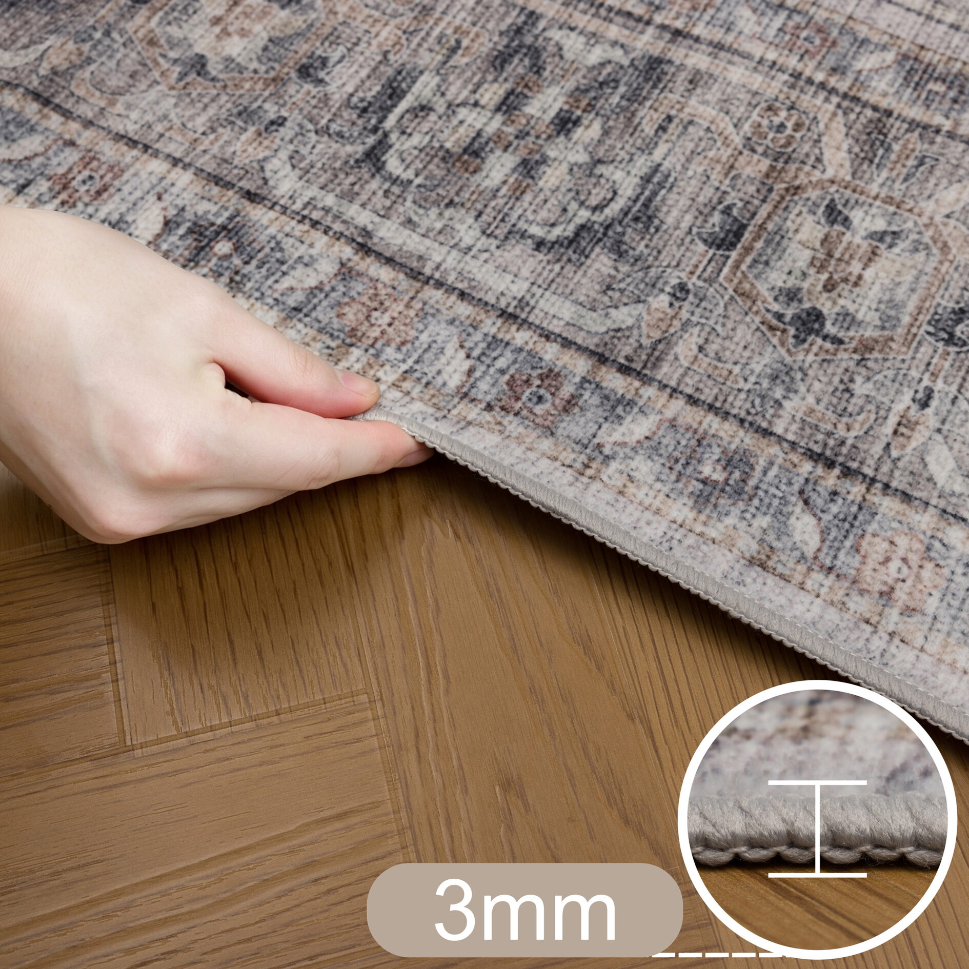 Inka wasbaar vintage vloerkleed 1144 - Beige