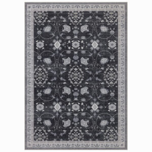 Inka Wasbaar Vintage vloerkleed 1146 - Zwart
